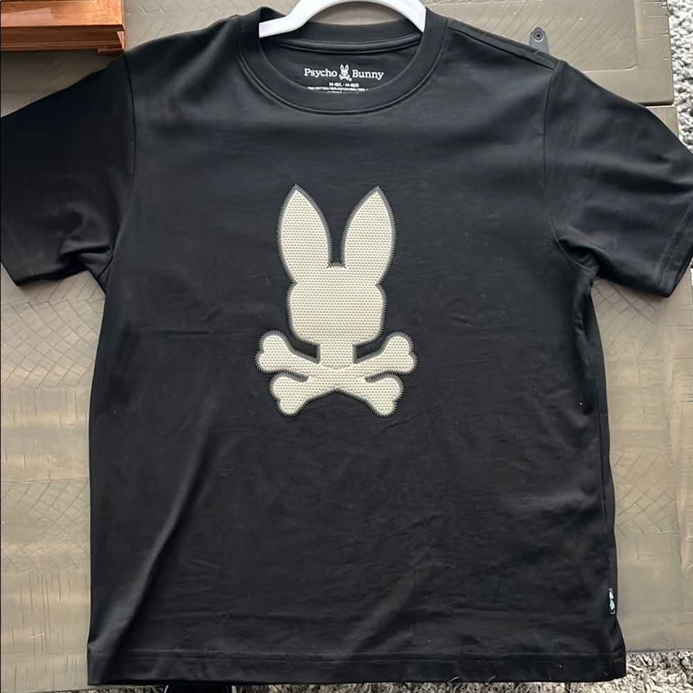 Psycho Bunny Black Short Sleeve Tee with Graphic Print
